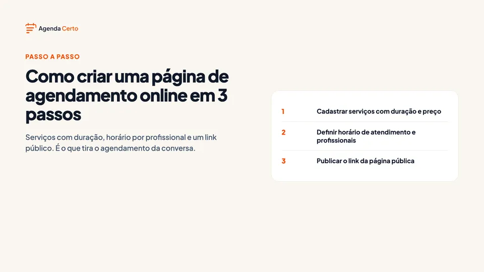 Como criar uma página de agendamento online em 3 passos