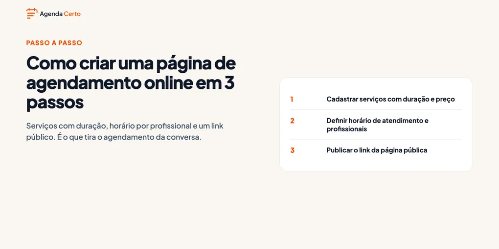 Como criar uma página de agendamento online em 3 passos