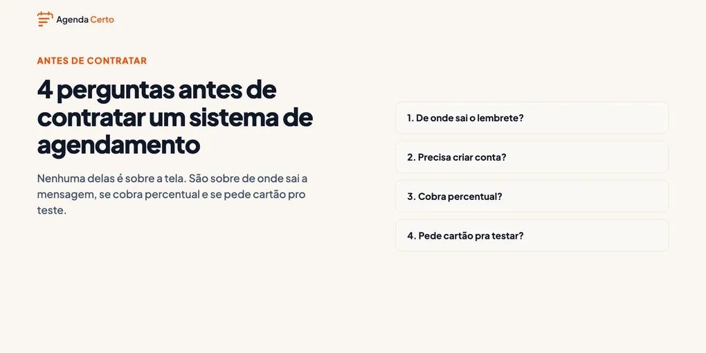 4 perguntas antes de contratar um sistema de agendamento